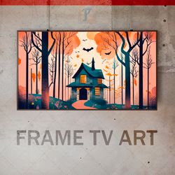 Samsung Frame TV Art Digital Download, Frame TV Halloween Art, Horror Scene, Mysterious Setting, Eerie Landscape, Dark