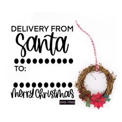 Delivery from santa svg, santa sack svg, christmas sack svg, christmas bag svg, santa bag svg, christmas present bag svg
