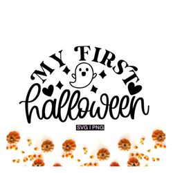 my first halloween svg, baby halloween svg, 1st halloween svg, halloween shirt svg, halloween outfit svg, hand lettered