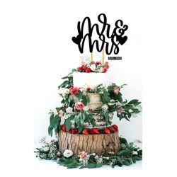Mr & mrs cake topper svg, wedding cake topper svg, bride and groom cake topper svg, wedding cake svg, wedding decor svg,
