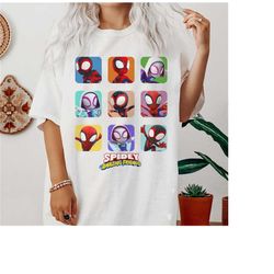 Marvel Spidey and His Amazing Friends Shirt, Spiderman Version Shirt, Spin and Ghost-Spider Marvel Shirt, Spiderman Fami