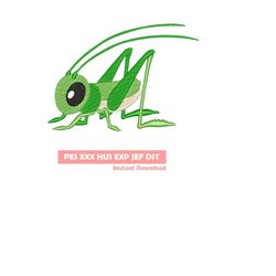 grasshopper embroidery design, Embroidery file, Machine Embroidery Design, Embroidery pattern file, insect, animals