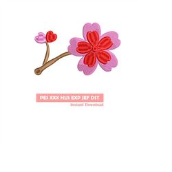 Cherry blossoms embroidery design, Embroidery file, Machine Embroidery Design, Embroidery pattern file, sakura, flower,