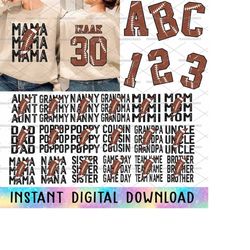 Bundle Personalized Football Mama Png, Mom Lightning Bolt Png, Football Game Day, Happy Mother's Day Png, Football Numbe