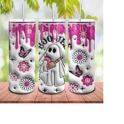 3D Inflated BooJee Stanley Tumbler Inspired Ghost PNG Sublimation Design Download DTF Print Tumbler, Boojee Ghost with c