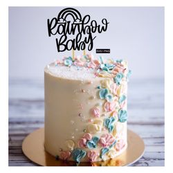 Rainbow baby cake topper svg, baby shower cake topper svg, miracle baby svg, cake topper cut file, baby cake topper svg,