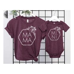 MAMA AND MINI Leaf Shirts, Matching shirts for Mom and Baby, Mom and Me, Mommy and Me, Gifts for mom, Mother days gift