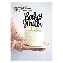 custom baby name cake topper svg, baby shower cake topper svg, personalized baby cake topper svg, cake topper cut files,