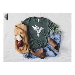 Hummingbird Shirt, Floral Hummingbird Shirt, Bird Lover, Nature Lover,| Hummingbird Books Shirt