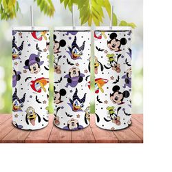 Happy Halloween 20oz Skinny Tumbler Png, Boo Png, Trick Or Treat Png, Spooky Season, Mouse And Friend Halloween Png, Hal