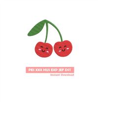 Cherry Embroidery design, Embroidery file, Machine Embroidery Design, Embroidery pattern file, Instant Download, fruit,