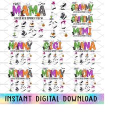 Bundle Custom This Mama Loves Her Spooky Crew Png, Halloween Ghost Png, Happy Halloween Png, Cute Boo Png, Trick Or Trea