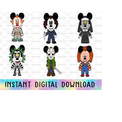 Bundle Halloween Horror Png, Hallpy Halloween Png, Mouse And Friends Halloween, Horror Characters, Horror Movie,Killer M