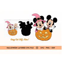 Halloween Pumpkin Mouse and Friends Layered Clipart | SVG Clipart Images Digital Download Sublimation Cricut Cut File Pn