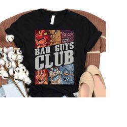 Disney Villains Bad Guys Club Group Portrait Retro T-Shirt,Disneyland Trip Shirt Unisex Adult T-shirt Kid Shirt Toddler