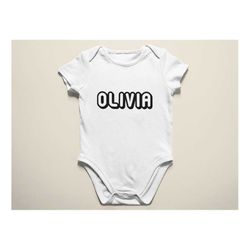 custom baby name baby onesie, personalized baby bodysuit natural baby onesie, cute reveal baby onesie, vintage onesie, r
