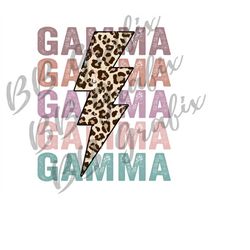 Digital Png File Gamma Stacked Distressed Cheetah Leopard Bolt Printable Waterslide Iron On T-Shirt Sublimation Design I