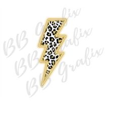 Digital Png File Gold Neon Cheetah Leopard Lightning Bolt Fall Printable Sticker Waterslide Sublimation Design INSTANT D