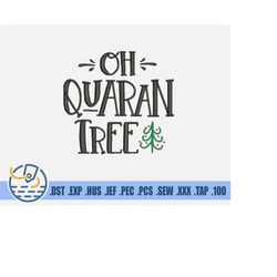 Christmas Quarantine Tree Embroidery File - Instant Download - Funny Text Design For Clothing Decoration - Easy Digital
