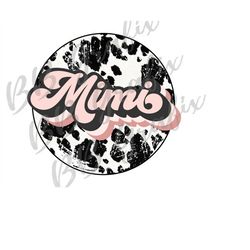 Digital Png File Cowhide Mimi Distressed Retro 70's Blush Cow Hide Art Waterslide Mug Shirt Sublimation Printable Design