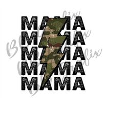 Digital Png File Mama Stacked Distressed Camo Grunge Bolt Printable Waterslide Iron On T-Shirt Sublimation Design INSTAN