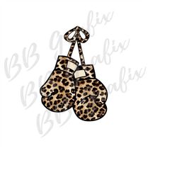 Digital Png File - Boxing Gloves - Cheetah Leopard - Girl - Sublimation Design - DTG Printable - Clip Art - INSTANT DOWN