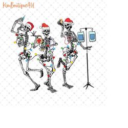 Skeleton Nurse Christmas Png, Funny Skeleton Nurse Png, Christmas Nurse Png, Skeleton Nurse With Santa Hat Png, ER Nurse