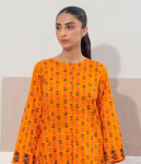 Fresh orange artsy long shirt for women