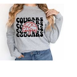 Cougars Basketball SVG PNG, Cougars svg,Stacked Cougars svg,Cougars Mascot svg,Cougars Mom svg,Cougars Shirt svg,Basketb