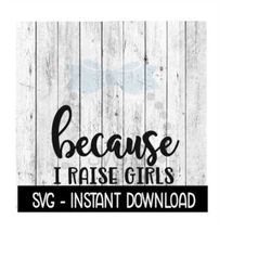 Because I Raise Girls SVG, Funny Wine Quotes SVG File, Instant Download, Cricut Cut Files, Silhouette Cut Files, Downloa