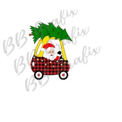 Digital Png File Cozy Coupe Christmas Tree Lights Santa Plaid Printable Clip Art Sticker Waterslide Sublimation Design I