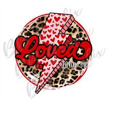 Digital Png File Loved John 3:16 Leopard Cheetah Valentine's Heart Printable Waterslide Iron On T-Shirt Sublimation Desi