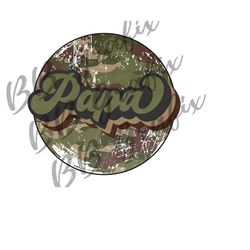 Digital Png File Papa Camo Retro 70's Camouflage Clip Art Waterslide Mug T-Shirt Sublimation Printable Design INSTANT DO