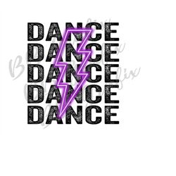 digital png file dance stacked neon lightning bolt printable iron on sticker clip art waterslide t-shirt sublimation des