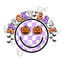 Digital Png File Spooky Babe Halloween Jack-o-Lantern Pumpkin Smile Printable Clip Art Dtf Dtg T-Shirt Sublimation Desig