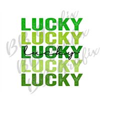 Digital Png File Lucky Stacked St. Patrick's Patty's Day Printable Waterslide Clip Art Sticker Iron On Sublimation Desig