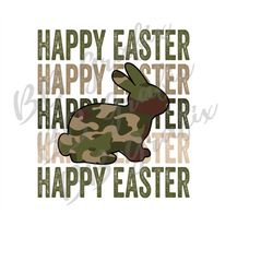 Digital Png File Happy Easter Bunny Rabbit Stacked Camo Boy Printable Waterslide Iron On Shirt T-Shirt Sublimation Desig