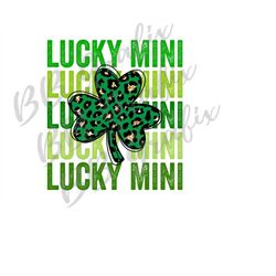 Digital Png File Lucky Mini Shamrock Stacked Cheetah Leopard St. Patty's Day Printable Waterslide Sublimation Design INS