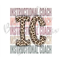 Digital Png File Instructional Coach Stacked Cheetah Leopard Printable Waterslide Mug Iron On Sublimation Design INSTANT