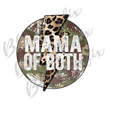 Digital Png File Mama of Both Leopard Cheetah Camo Lightning Bolt Mama Printable Waterslide Iron On Sublimation Design I