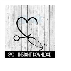 Nurse SVG, Add Your Own Name Nurse Stethescope Heart SVG Files, Instant Download, Cricut Cut Files, Silhouette Cut Files