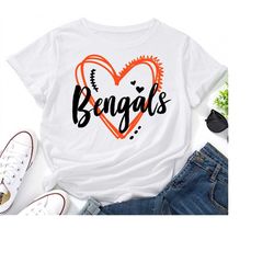 Bengals Heart SVG, Heart Designs Mascot svg,Bengals svg,Love Bengals svg,Bengals Mascot svg,Bengals Cheer svg,Game day s