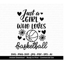 just a girl who loves basketball svg,basketball mama svg,fan shirt svg,basketball fan svg, basketball quotes svg,cricut