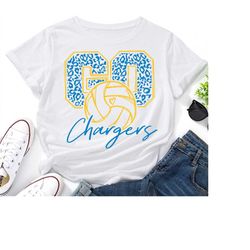 Go Chargers Volleyball SVG,Chargers svg,Leopard Chargers,Chargers Mascot svg,Chargers Pride svg,School Spirit svg,Volley