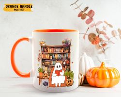 Halloween Book Lover Coffee Cup, New Home Presents, Cute Ghost Reading Mug, Bookish Cup Gift, Fall Housewarming Gift, Fr