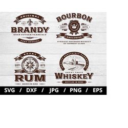 craft beer logo sets illustration svg, brandy, rum, whiskey, bourbon, brewery, beer shop, beer labels emblems icon badge