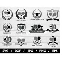 table tennis club tournament logo sets illustration svg, table tennis sports championship, table tennis team emblems ico