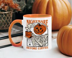 Halloween Mug, Funny Skeleton Coffee Mug, Spooky Mug, Pumpkin Spice Mug, Halloween Gifts, Fall Autumn Decor, Halloween D