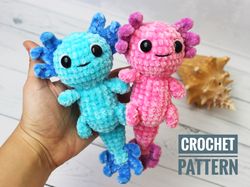 CROCHET PATTERN Axolotl toy - Amigurumi tutorial PDF