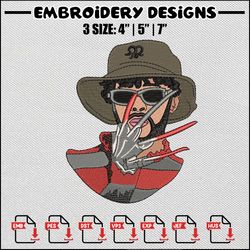 Horror man embroidery design, Horror embroidery, Movie design, Embroidery file, Embroidery shirt, Digital download